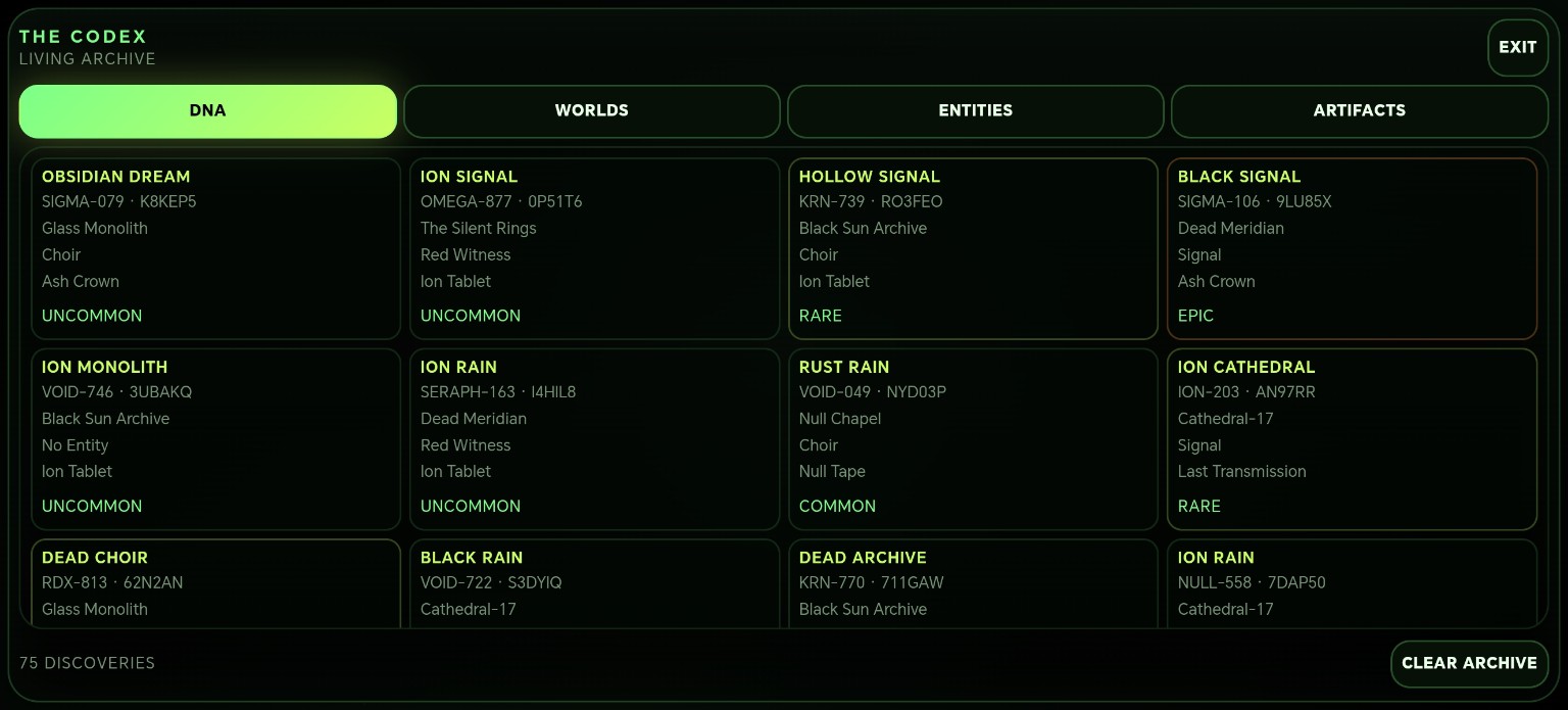 Reactor Drift X — Living codex