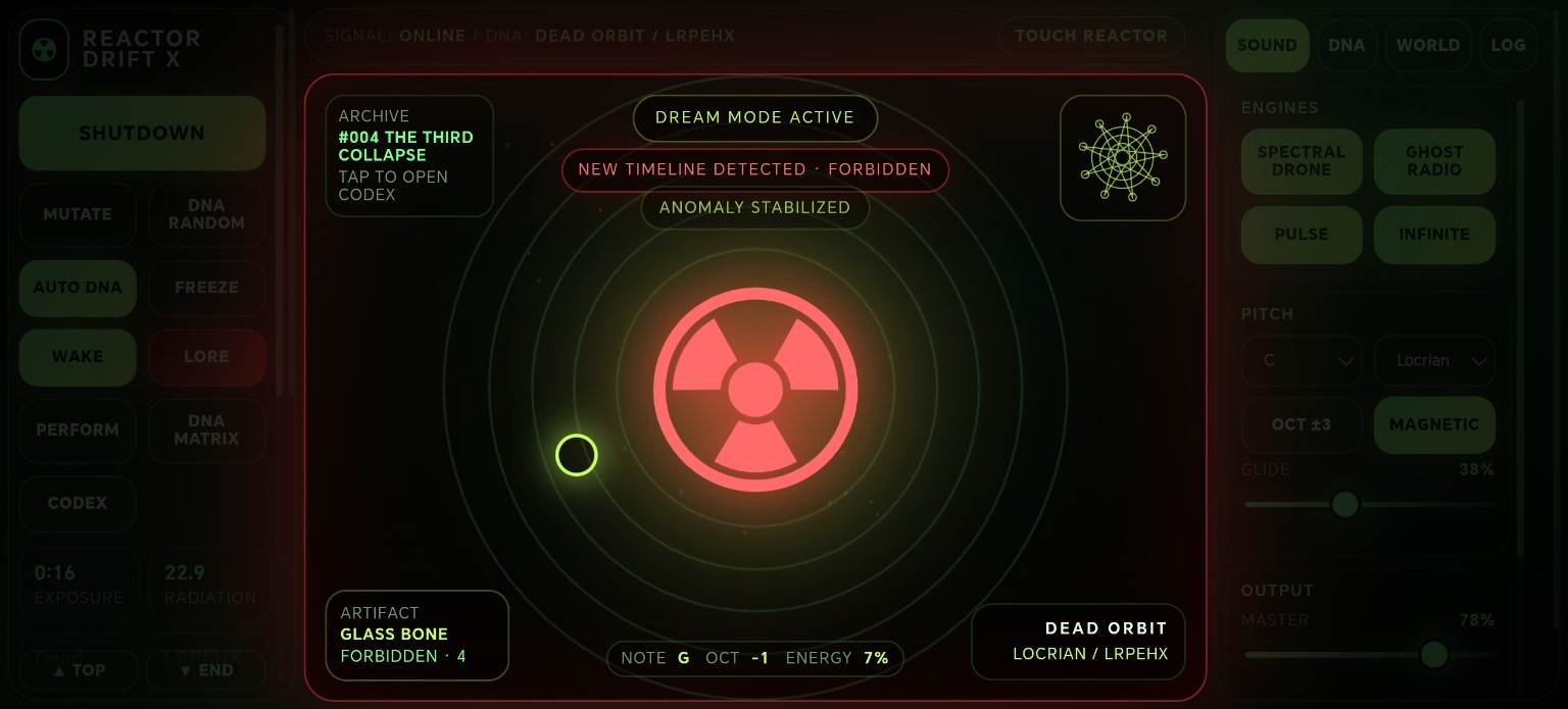 Reactor Drift X — Forbidden timeline