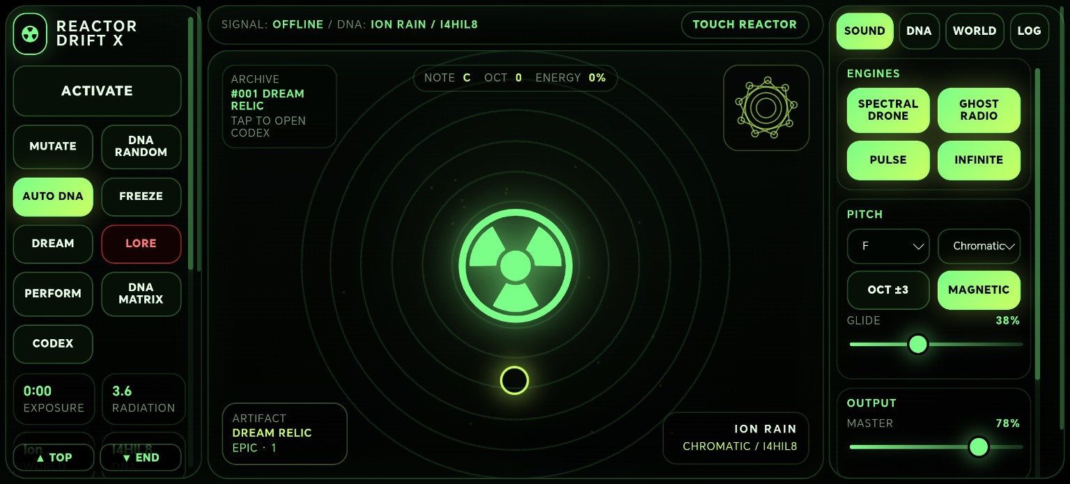 Reactor Drift X — Four sound engines
